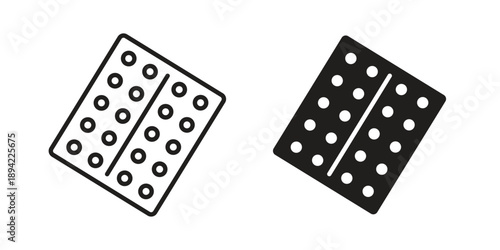 Pill blisters in a simple line art style. EPS10icon in a simple line art style. EPS10