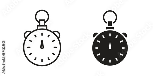 Pocket watch icon in a simple line art style. EPS10