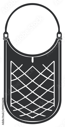 Hobo Bag Silhouette Graphic: Stylish Shoulder Bag Design with Geometric Pattern for Fashion Illustrations