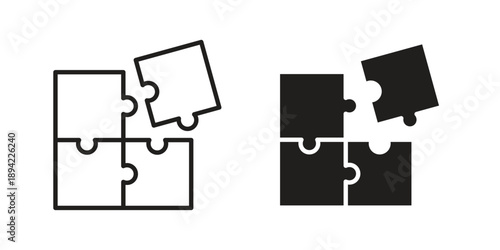 Puzzle icon in a simple line art style. EPS10