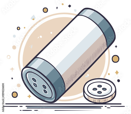 Salt or Pepper Shaker Graphic Illustration: Seasoning Dispenser with a Clean Label for Adding a Brand Name, Spice Mill