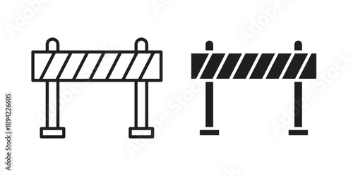 Roadblock icon in a simple line art style. EPS10
