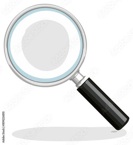 Classic magnifying glass vector illustration for search, investigation, and analysis