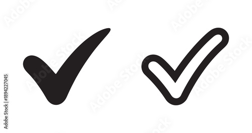 Two check marks, one solid black and one outlined