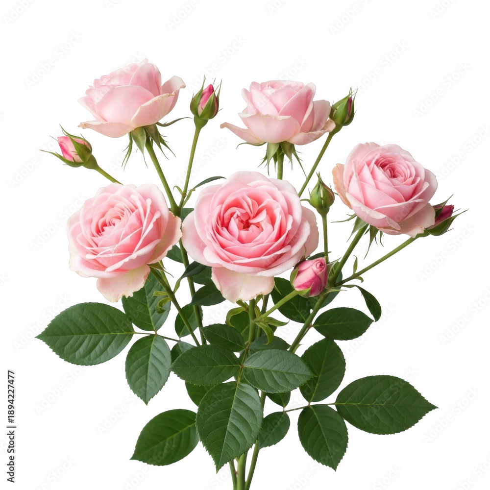 Fototapeta premium Delicate pink roses isolated on transparent background