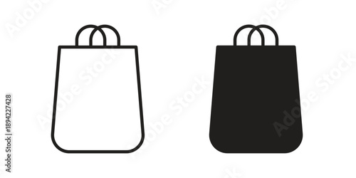 Shopping bag icon in a simple line art style. EPS10