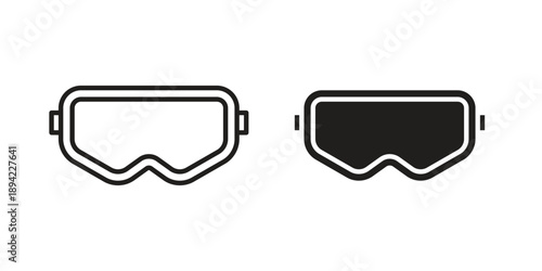 Ski goggles icon in a simple line art style. EPS10