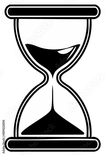 Hourglass illustration with flowing sand indicating the passage of time concept.