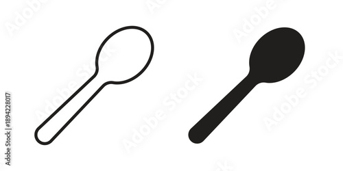 Spoon icon in a simple line art style. EPS10