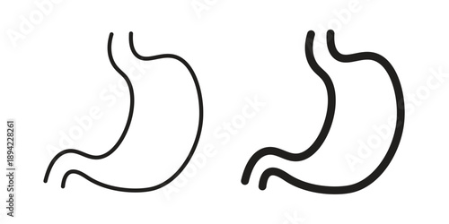 Stomach icon in a simple line art style. EPS10