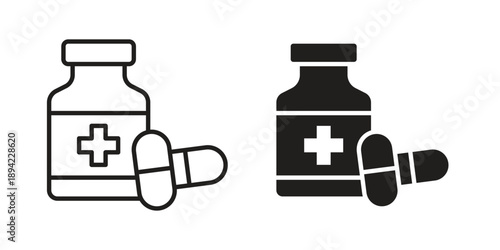 Supplement icon in a simple line art style. EPS10