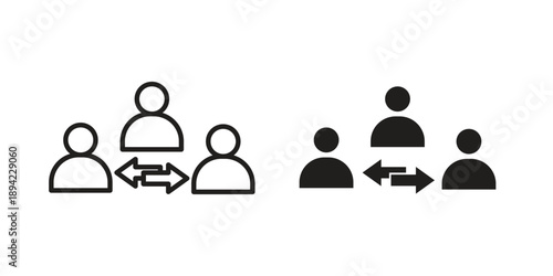 Third party icon in a simple line art style. EPS10