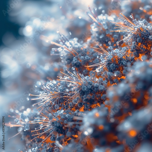 Close View of Colorful Plant Structures With Small Details in Natural Light D...