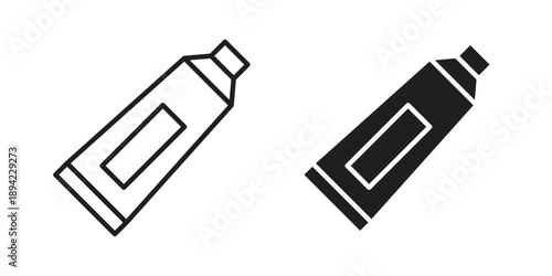 Toothpaste tube icon in a simple line art style. EPS10