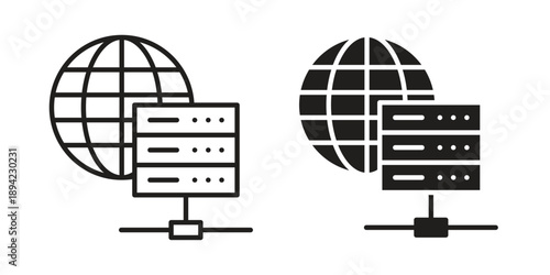 Web server icon in a simple line art style. EPS10