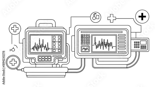 Medical Equipment Oscilloscope Diagram.