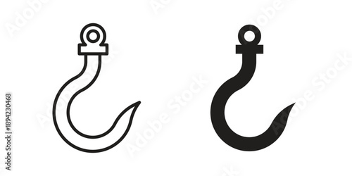 Winch hook icon in a simple line art style. EPS10