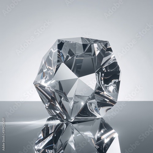 Clear Crystal Sphere Resting on a Flat Surface With Soft Light Shining on It ...
