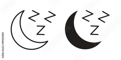 Zzz icon in a simple line art style. EPS10