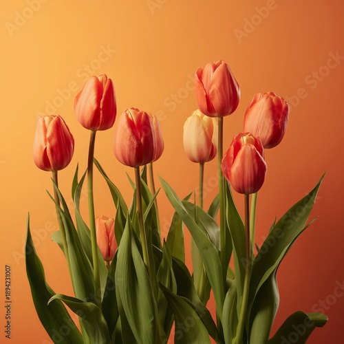 Tulips in a Warm Setting for a Bright and Cheerful Display of Spring Flowers