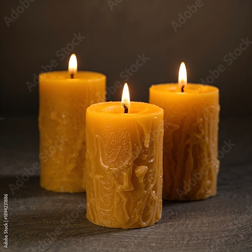 Candles Burn Brightly on a Dark Surface in a Cozy Setting During the Evening ...