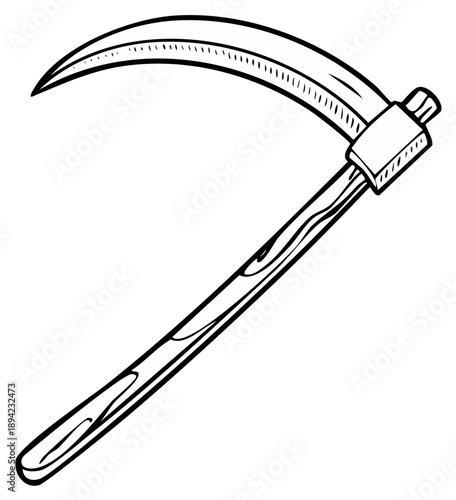 Cartoon Scythe Illustration Traditional Farming Tool Vector Art