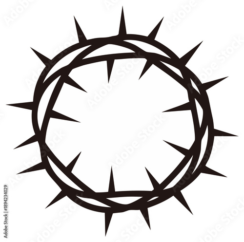 Graphic crown of thorns symbol of suffering, sacrifice, and Christian faith