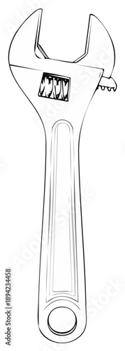 Adjustable Wrench Illustration