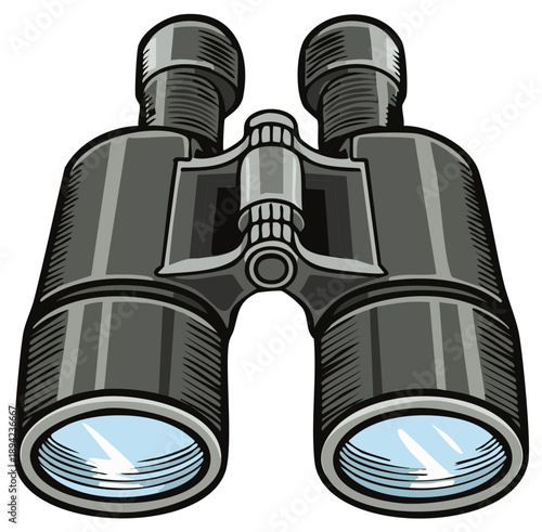 Vintage style binoculars for observation and exploration with clear lenses