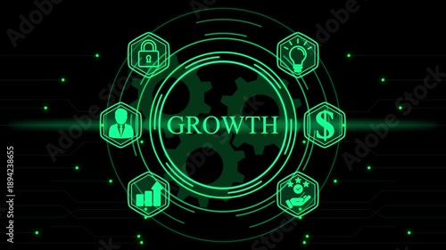 Wallpaper Mural Digital Growth Concept with Icons and Gears business Torontodigital.ca