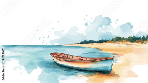 Encarnacion Beaches . Encarnacion Beaches  hand drawn watercolor illustration