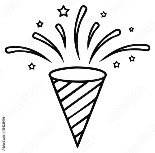 Party popper vector illustration festive celebration element