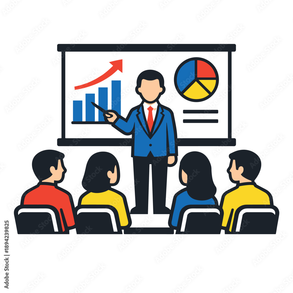 Obraz premium Engaging Presentation in Business Meeting