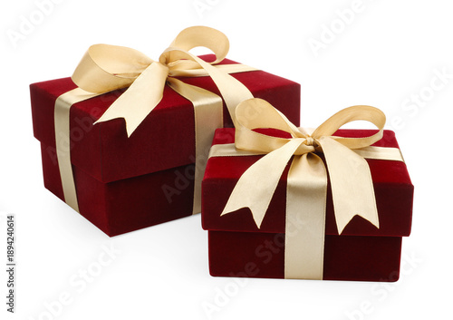 Wallpaper Mural Saint Valentine's day. Beautiful velvet gift boxes isolated on white Torontodigital.ca