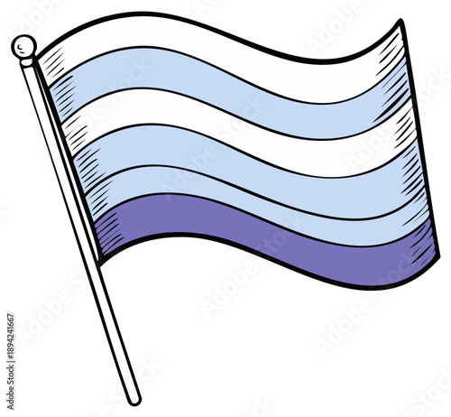 Boyflux Pride Flag Waving: Gender Identity Support Illustration Art