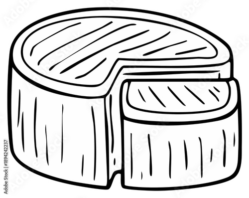 Stylized Round Cheesecake with Slice Cutout Design, Dessert with Filling and Topping, Baking