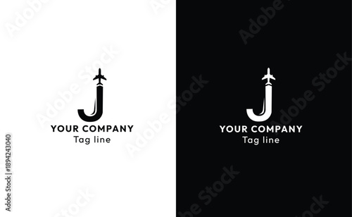J letter logo for travel agency