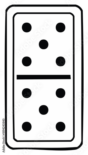 Black and white domino tile showing the number eight