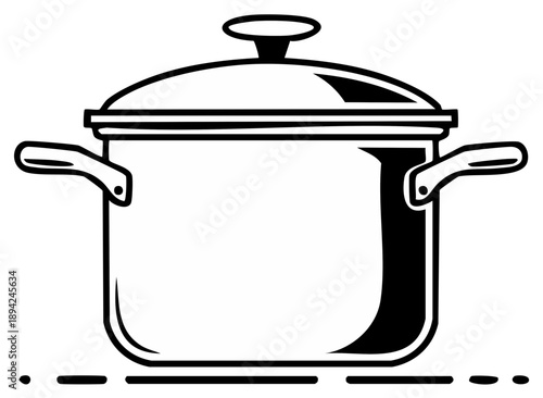 Classic cooking pot with handles and lid icon symbol