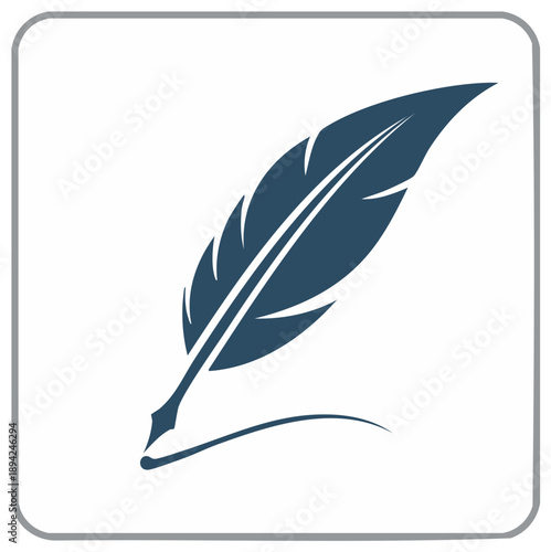 Elegant quill pen icon design for writing and creativity illustration.