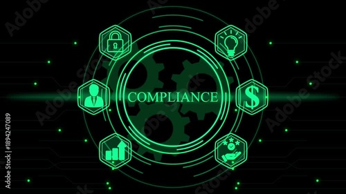 Compliance Business Technology Concept With Icons  