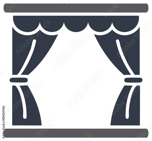 Draped Stage Curtains or Draperies with Tie Backs in Modern Theater Design