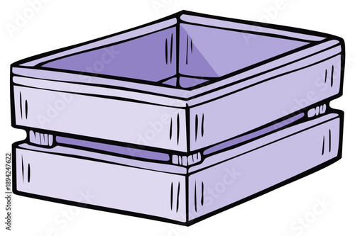 Two stacked purple plastic crates with open tops and ventilation slots