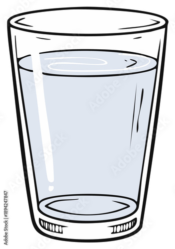 Cartoon illustration of a glass of water