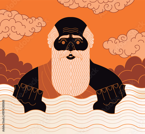 heraclitus the greek philosopher watching the river