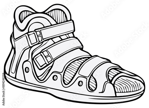 Orthopedic walking boot for leg and ankle injury rehabilitation and support