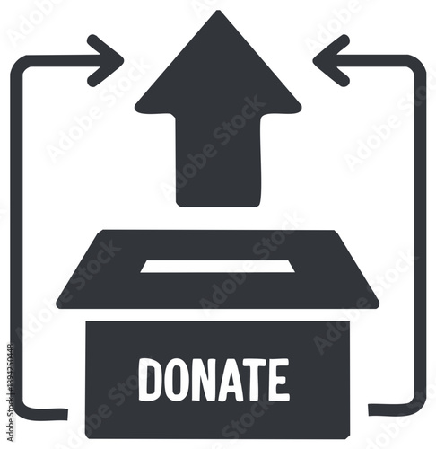 Donate Box Icon with Arrows