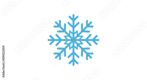 A beautiful blue snowflake illustration on a white background.