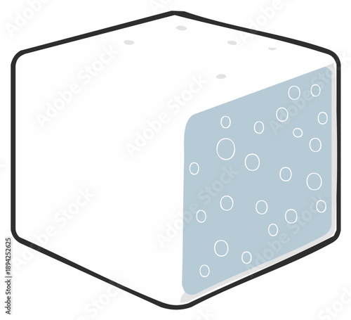 Illustrated Soap Cube with Bubbles Soft Colors Soap Making Hygiene Concept