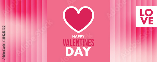 Happy Valentine`s Day. Celebrate annual in February 14. Romantic holiday for couple lovers. Valentines card with heart shape. Red and pink party design. Poster, card, banner and background. Vector